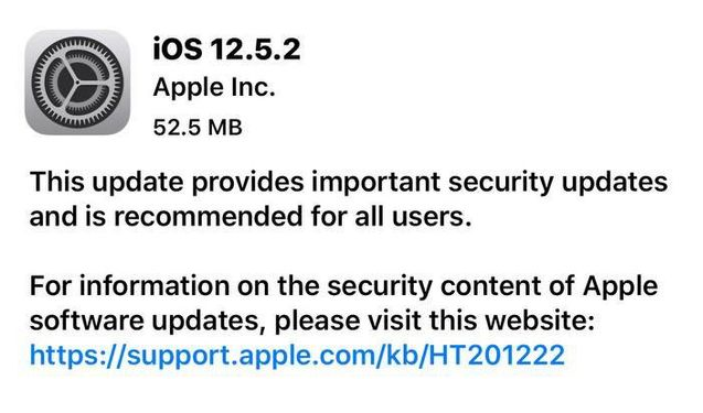 茶山镇苹果手机维修分享iOS12.5.2发布，建议所有老苹果用户安装 